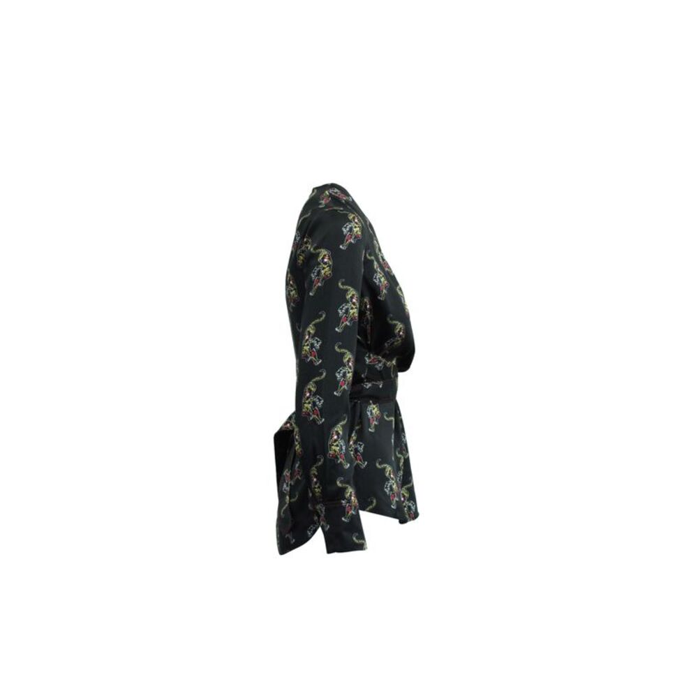 Sandro Paris Aya Tiger Print Blouse in Black Print Polyester - Picture 3 of 5